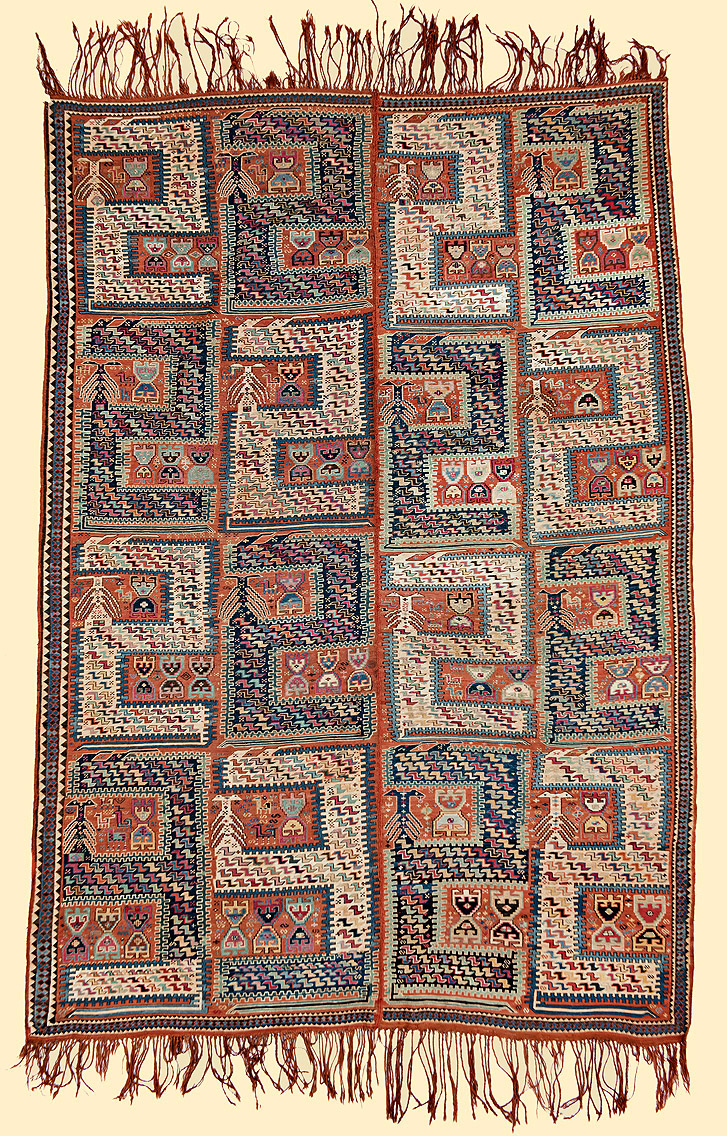 Rare 19th Century Caucasian Dragon Sileh Carpet 