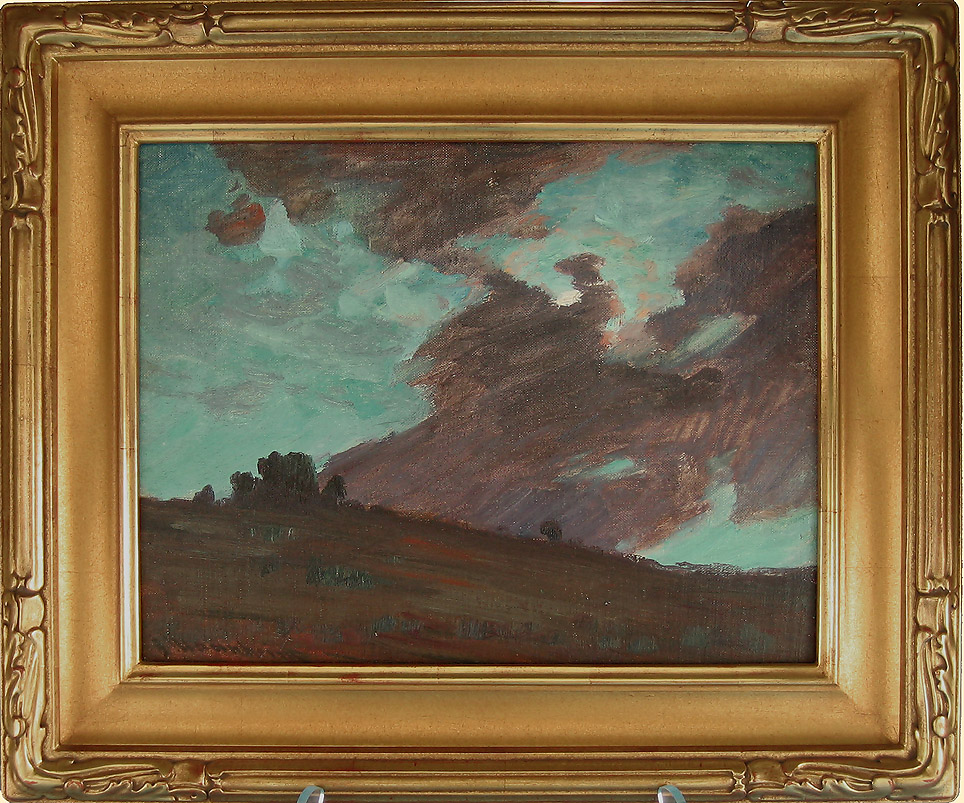Jean Mannheim, Storm Clouds, Oil on Canvas, Framed
