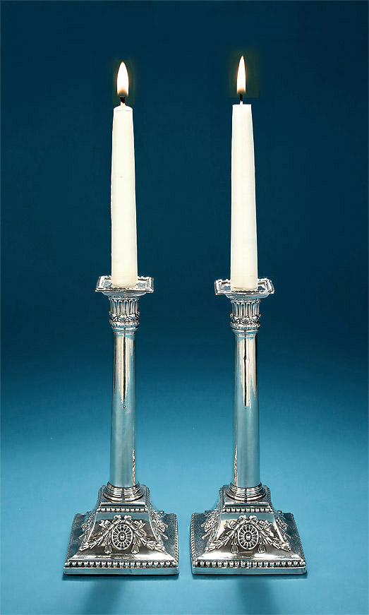 Pair of 18th Century Silver Neoclassical Tapersticks