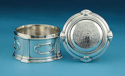 George II Silver Toilet Box & Cover, Charles Kandler, London, 1727