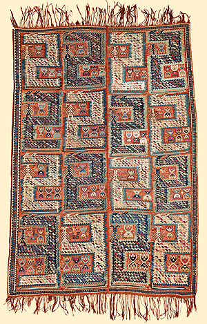 Rare Caucasian Verneh Dragon Sileh Carpet, Caucasus, c1880, Approximately 8'10' X 6'1'