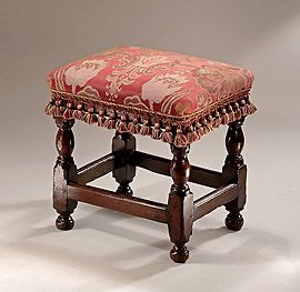 Charles II Upholstered Stool, England, c1670
