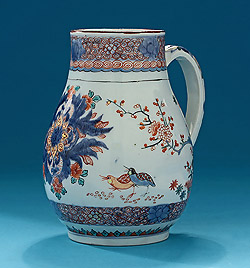 Dutch-Decorated Japanese Pear Form Porcelain Tankard