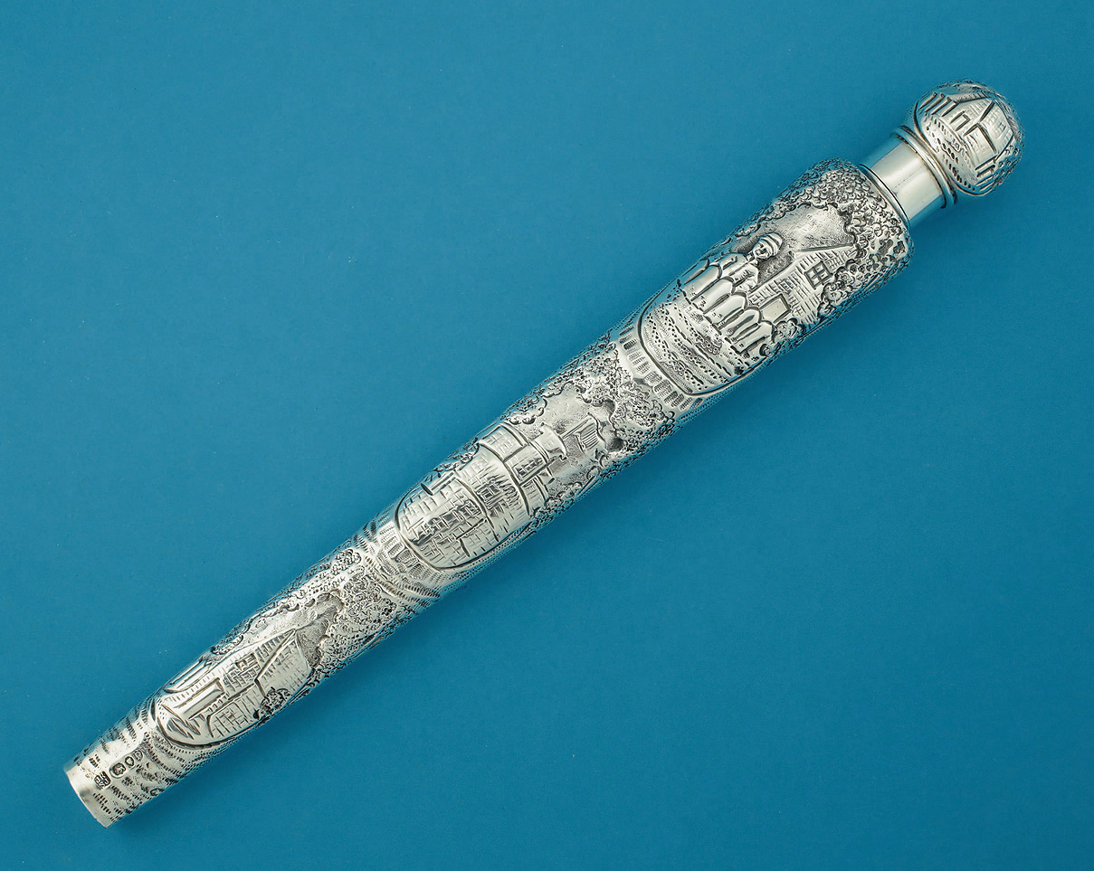 Victorian Elaborately Chased Silver Scent Flask, Rosenthal & Jacob, London, 1890