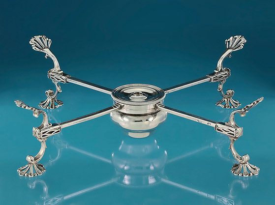 Early George III Adjustable Silver Dish Cross, John Langford II & John Sebille, London, 1766