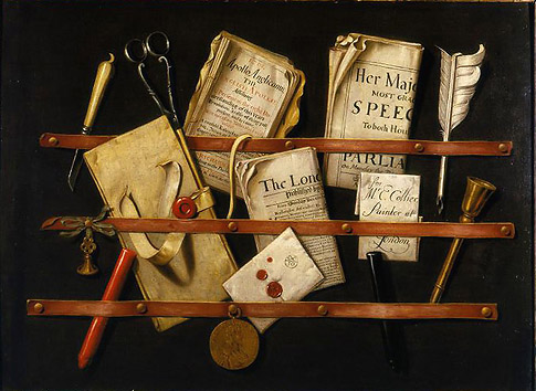 "Trompe L'oiel with Writing Materials", Edward Collier, c1702