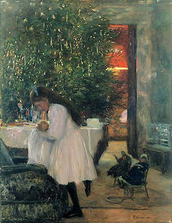  "Girl With Christmas Tree", 1892, Franz Skarbina (1849-1910) Collection Stiftung Stadtmuseum, Berlin 
