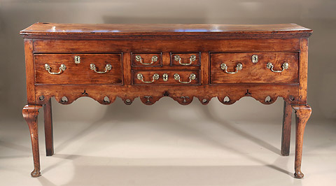 Rare George I / II Yewwood "Sideboard Type" Open Low Dresser, England or Wales, c1720-40