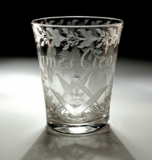 George III Engraved Masonic Tumbler, England c1790