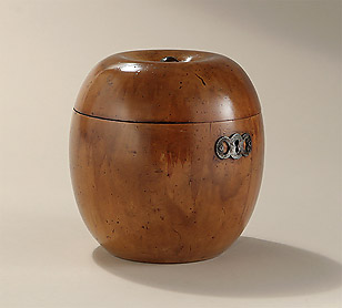 George III Large Fruitwood Apple Form Tea Caddy, England, c1790-1810