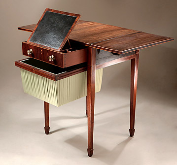Fine George III Inlaid Rosewood Work & Writing Table, England c1795