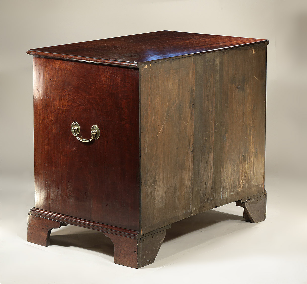 George III Diminutive Figured Mahogany Gentleman's Fitted Dressing Chest, England, c1780 , back boards