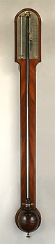 George III Mahogany Stick Barometer, c1780, George Adams Jr.