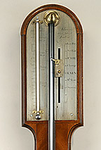 George III Mahogany Stick Barometer, c1780, George Adams Jr.