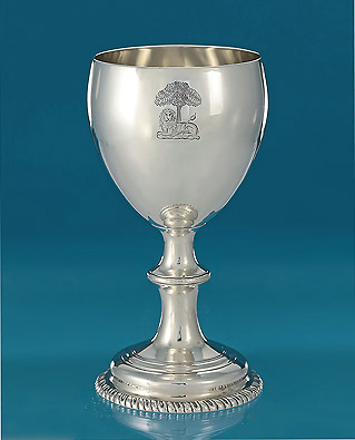 George III Silver Goblet, Aldridge & Green, double crested
