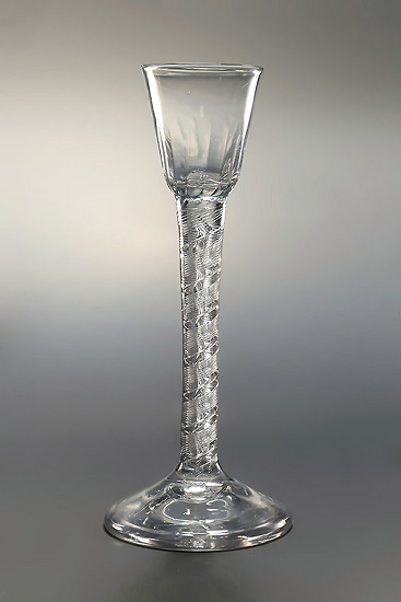 George II Airtwist Cordial Glass with central mercury thread, c1750-60