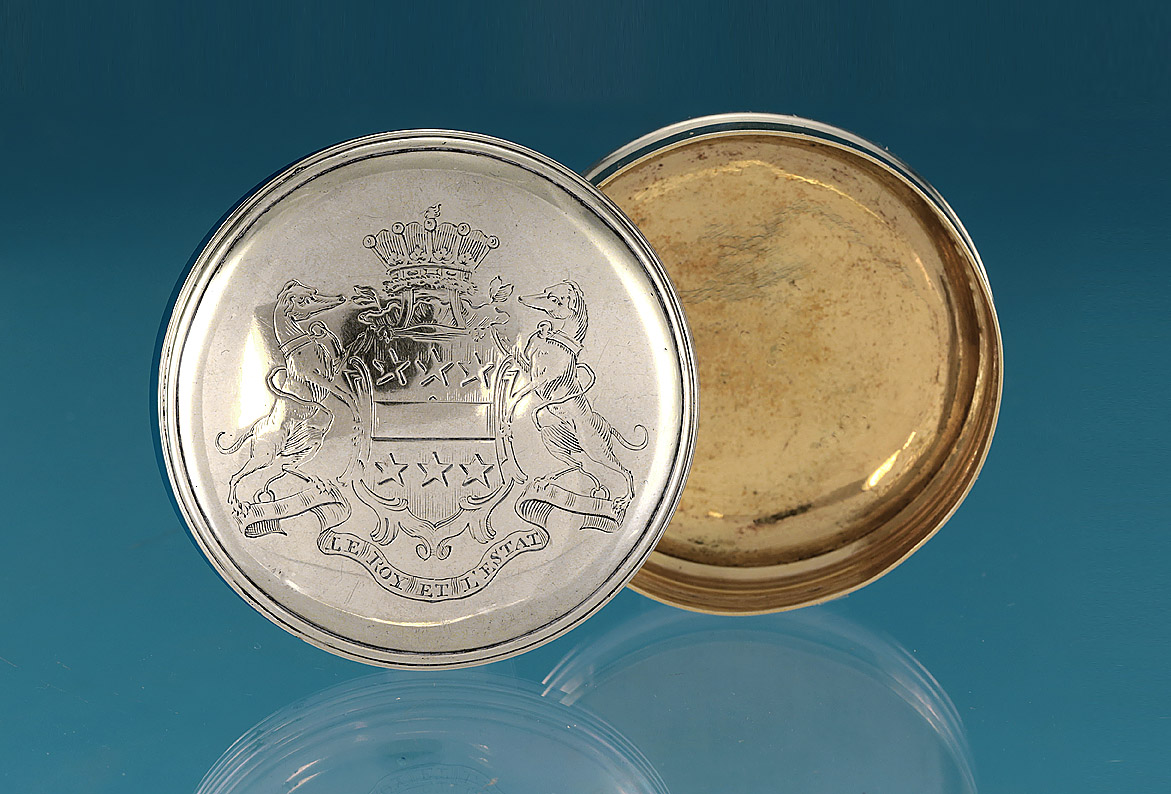 George II Armorial Silver Tobacco Box, England, c1730, Earls of Ashburnham 