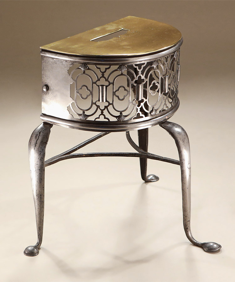 George II Brass & Steel Fireplace Trivet, side one