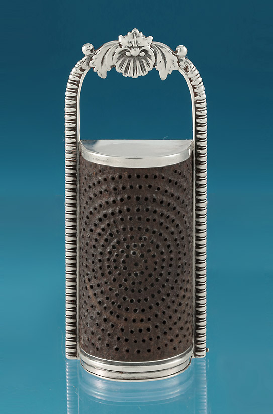 Scarce George IV Silver Kitchen Nutmeg Grater, Charles Rawlings, London, 1824 