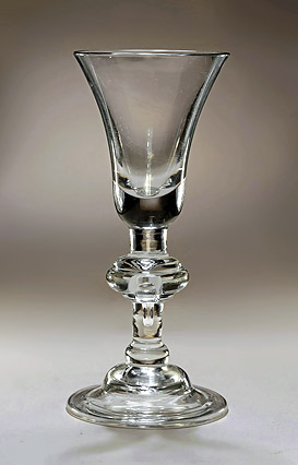 George I / II Baluster Wine Glass, Large Annular Teared Knop