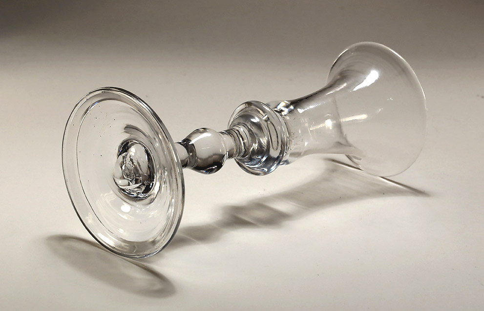 George I / II Baluster Stem Cordiai or Gin Glass, England, c1720-30 