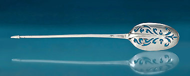 George I Rattail Silver Mote Spoon, c1725