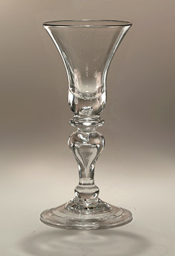 George I Two-Teared Heavy Baluster Wine Glass, England, c1720