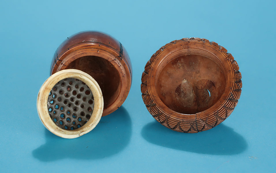 Georgian Carved Coquilla Nut Nutmeg Grater, Early 19th Century