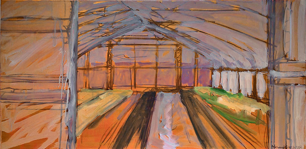 Norwood Creech, Southern American, Contemporary, "Gilded Veggie High Tunnel"