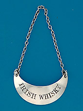George III Silver Crescent Bottle Ticket, Probably Provincial, c1780, IRISH WHISKY