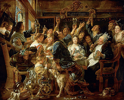 "Feast of the Bean King", Jacob Jordaens, c1640, Kunsthistorisches Museum, Vienna