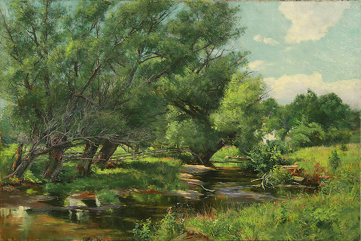 Olive Parker Black, American (New York / Massachusetts), 'Stream Through A Summer Landscape'