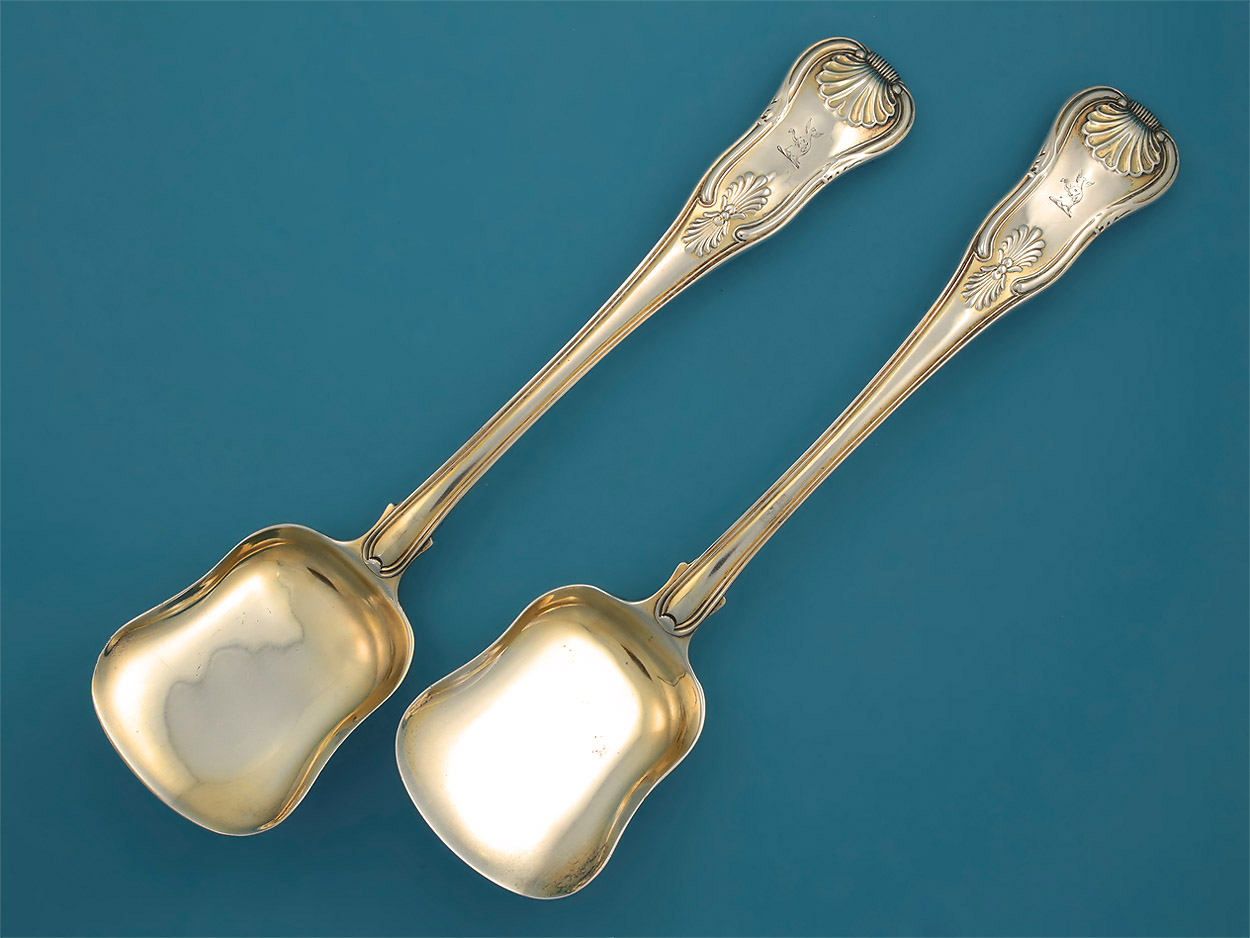 Fine Pair George III Silver-Gilt Ice Cream Shovels