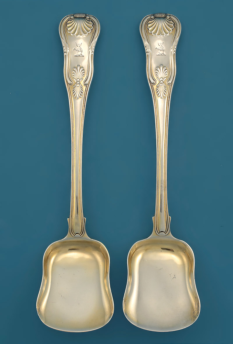 Fine Pair George III Silver-Gilt Ice Cream Shovels