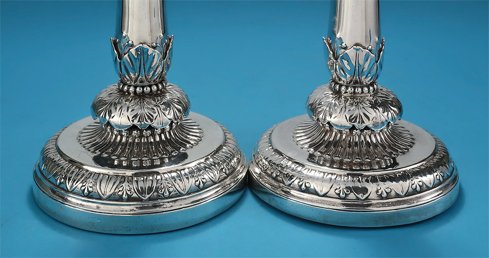 Fine & Unusual Pair of George III Silver Candlesticks