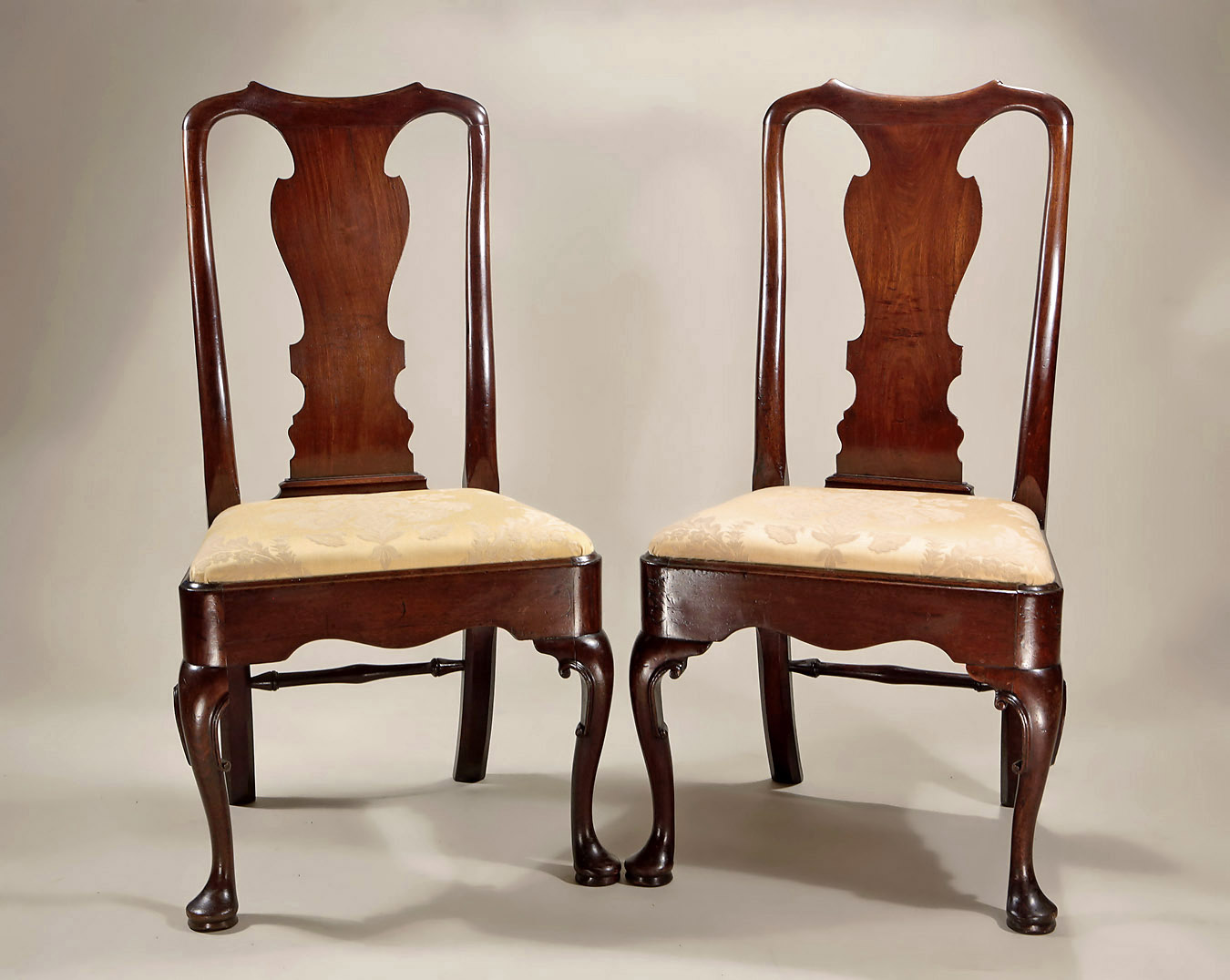 Pair George I / II Cuban Mahogany Side Chairs, England, c1725-30