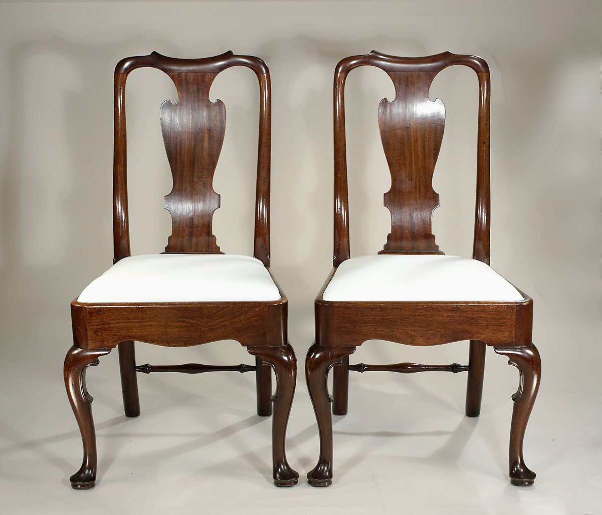 Pair of George I / George II Cuban Mahogany Side Chairs, England, c1720