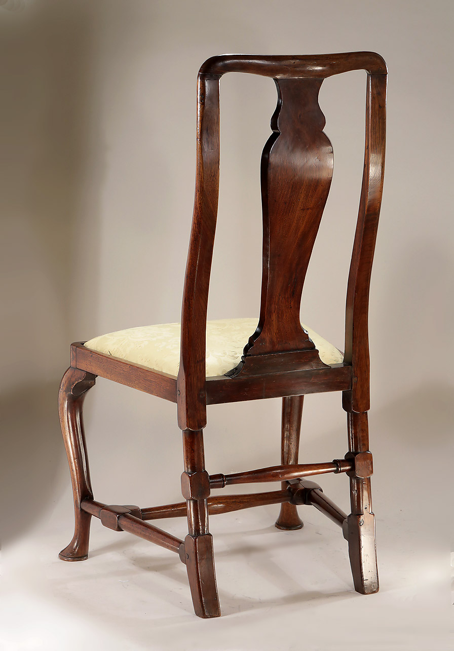 Queen Anne Walnut & Strapwork Marquetry Side Chair, England, c1710-15 