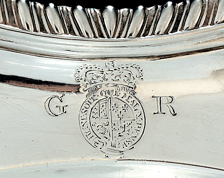 George III "Royal" Silver Second Course Plate, John Parker & Edward Wakelin, London, 1766 , Royal Arms