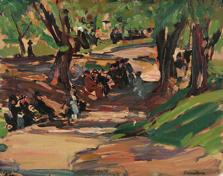 Theresa Bernstein, MY / MA, 1890-2002, Sunny Path, Central Park, c1917, oil on canvas