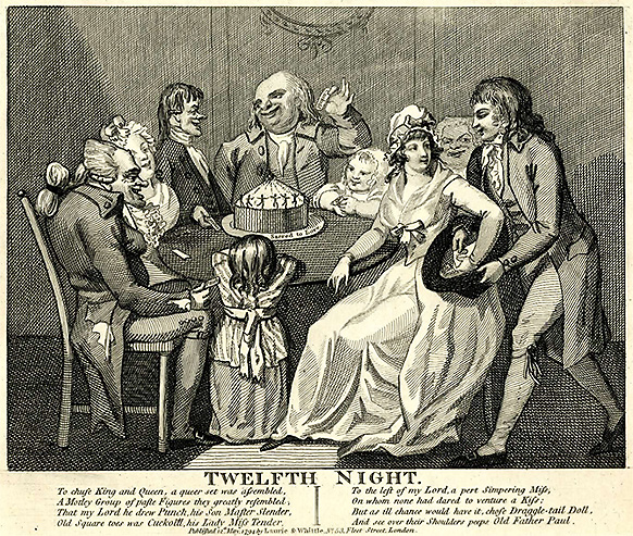 "Twelfth Night", Isaac Cruickshank, 1794, Courtesy British Museum, London