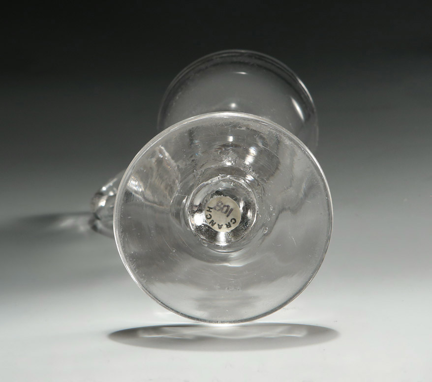 Unusual Georgian Deceptive Toastmaster's Glass, c1820, foot verso