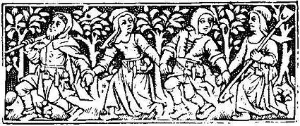 Woodcut, detail of a page from Horae, Paris, 1506