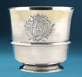 WILLIAM & MARY SILVER TOT CUP, Ralph Leake, London, 1695