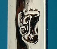 Rare William & Mary Canon-Handled Britannia Silver Basting Spoon, Lawrence Jones, London 1697, Lawrence Jones mark