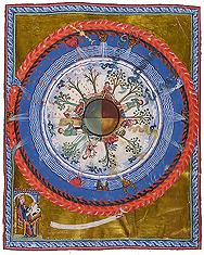 Hildegard von Bingen (German, 1098-1179), Book of Divine Works, Part 1, Vision 4: Cosmos, Body, and Soul, Scivias I.6: Humanity and Life, c1230